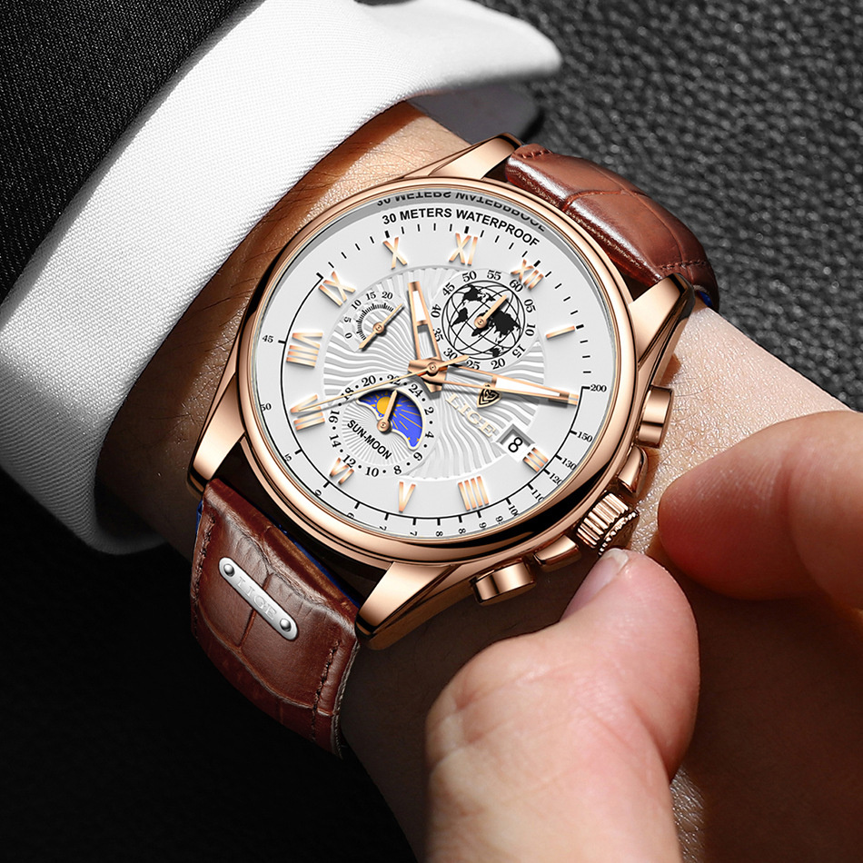 Men's Waterproof Luminous Multifunctional Chronograph Watch - Image 4