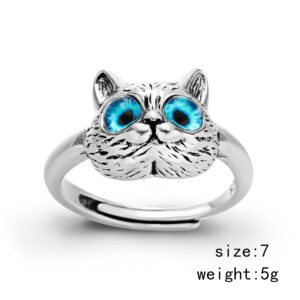 Vintage Cat Face Ring Fashion Cartoon Women's