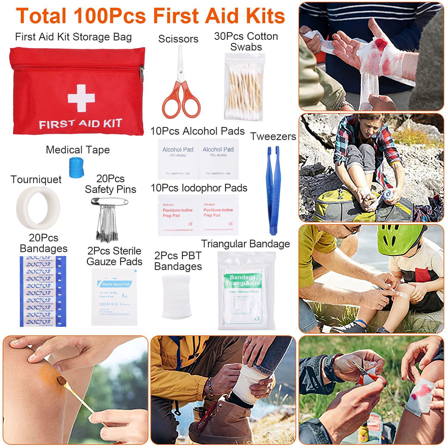 125Pcs Survival Kits Professional Emergency Survival Gear Tactical First Aid Kit Supplies for Outdoor Adventure Camping Hiking Hunting - Image 6