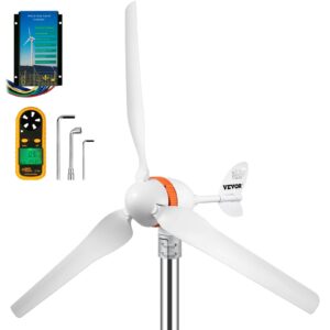 VEVOR Wind Turbine Generator, 12V/AC Wind Turbine Kit, 400W Wind Power Generator w/Wind & Solar Controller 3 Blades Auto Adjust Windward Direction Suitable for Terrace, Marine, Motorhome, Chalet, Boat
