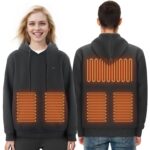 VEVOR Heated Hoodie Sweatshirt Unisex with Battery for Men & Women S Size Black