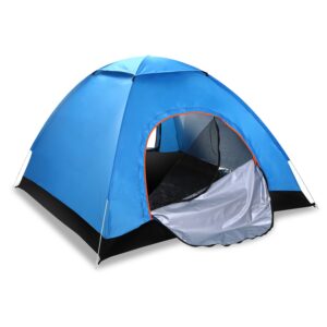 1Pc 4 Persons Camping Waterproof Tent Instant Setup Tent With Mosquito Net Doors Carrying Bag Folding 4 Seasons For Hiking Climbing Adventure Fis