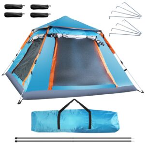 1Pc 4-5 Person Camping Tent With 2 Mosquito Nets Windows Carry Bag Waterproof 7.05x7.05x4.46ft For Hiking Climbing Adventure Fishing Fedex Shippi