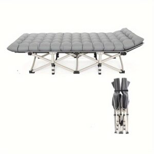 Grey Heavy-duty Folding Camping Bed With Storage Bag Suitable For Travel, Office And RV Travel,Please Note That This Product Is Shipped By Averag