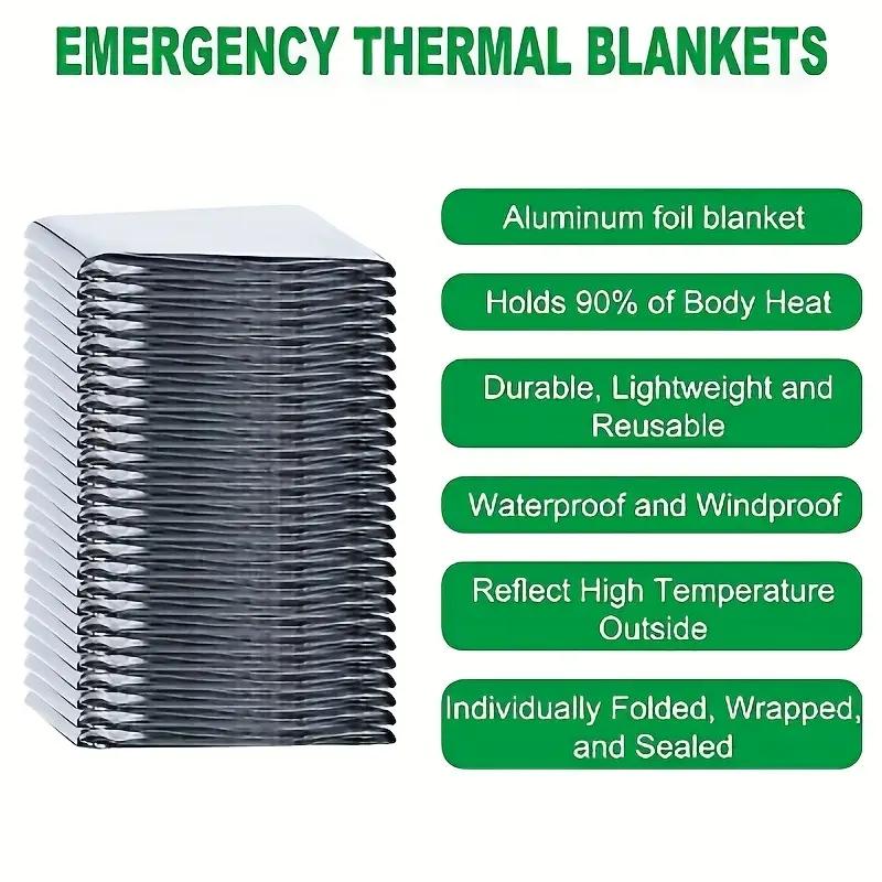 8-pack Outdoor Camping Rainproof Emergency Silver Foil Emergency Insulation Blanket