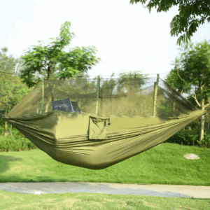 Double Hammock With Maximum Weight Capacity Of 600 Pounds, Equipped With Mosquito Net, Outdoor Hiking Camping Hammock, Portable Nylon Swing Hammo