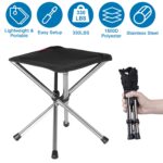 1Pc Foldable Camping Stool Retractable Portable Folding Chair Easy Setup Lightweight Backpacking Stool Carry Bag Fishing Camping Hiking BBQ