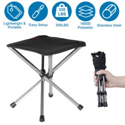 1Pc Foldable Camping Stool Retractable Portable Folding Chair Easy Setup Lightweight Backpacking Stool Carry Bag Fishing Camping Hiking BBQ