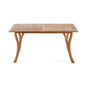 Outdoor 59 Inch Rectangular Solid Wood Dining Table In Teak Color