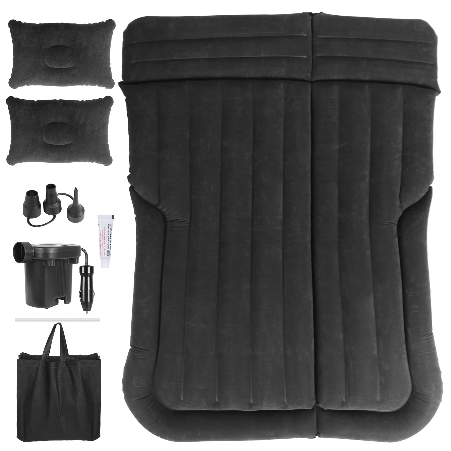 1Set Inflatable SUV Air Mattress Thickened Camping Bed Cushion With Pillow Storage Bag PVC Flocked Car Bed For Home Car Travel Camping