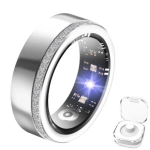 2025 New Smart Ring For Women Luxury Elegant Diamond Ring With Visible Tech Core Heart Rate Sleep Tracker Fitness Health Monitor IP68 Waterproof
