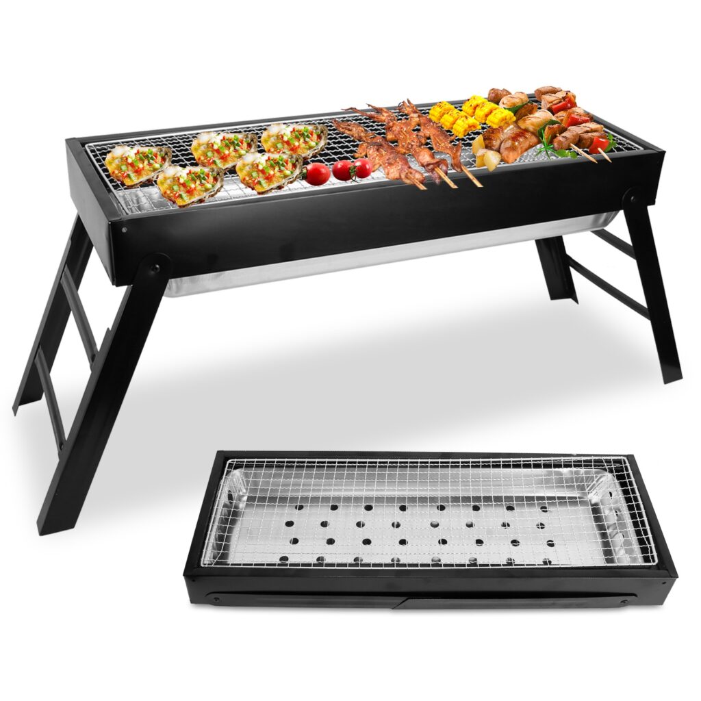 1Pc Foldable Charcoal BBQ Grill Stainless Steel Grill Net Easy Setup Portable Tabletop Barbecue Grill For Camping Picnic Outdoor Party Yard Fedex