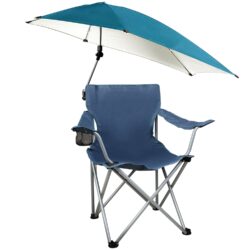 1Pc Foldable Beach Chair With Sun Canopy Cup Holder Carry Bag Adkustable Armrest Detachable Umbrella 220.5lbs Max Load Fedex Shipping