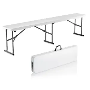 6FT Plastic Folding Bench Portable Outdoor Bench For Picnic Camping Garden