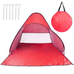 1Pc 2-3Person Beach Tent With Net Window Storage Bag 64.96 X 59.06 X 43.31in Anti-UV Automatic Waterproof For Outdoor Beach Camping Fishing Park