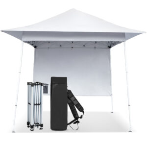 8X8ft White Diagonal Strap With One Side Of Cloth Canopy Folding Shed 210D Oxford Cloth White Spray Coated Iron Pipe Backpack Style Storage Bag P