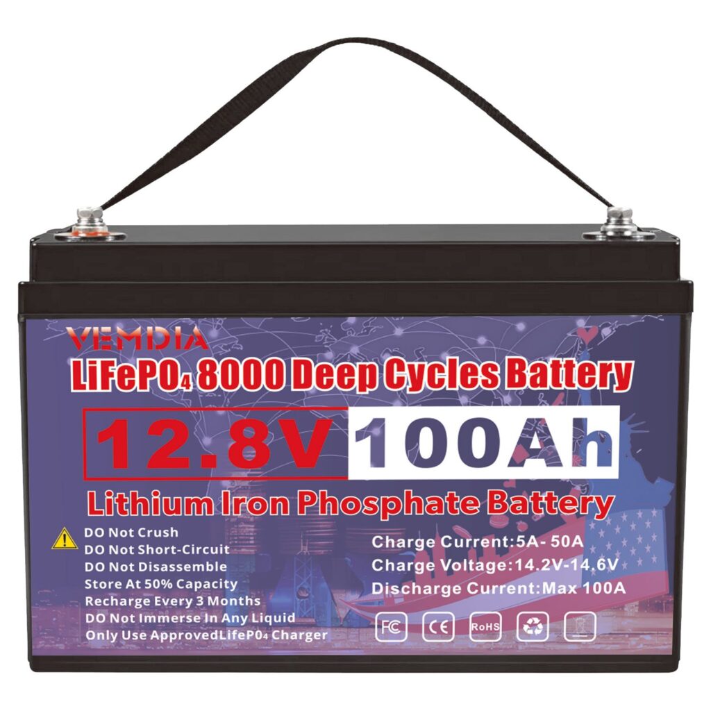 12V 100 AH,  Marine Rechargeable Battery, High Self-Discharge Rate 800A Current, for Solar Marine Off-Grid Applications  Backup Battery System