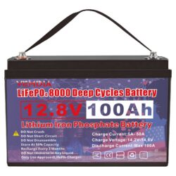 12V 100 AH,  Marine Rechargeable Battery, High Self-Discharge Rate 800A Current, for Solar Marine Off-Grid Applications  Backup Battery System