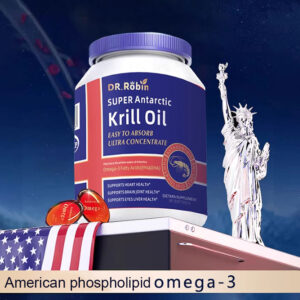Dr. Robin's Super Antarctic Krill Oil 60 Capsules with Omega 3 EPA DHA Phospholipids Astaxanthin Supports Heart & Overall Health Made in the USA