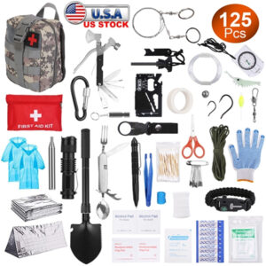 125 In 1 Survival Kit, Professional Survival Equipment, Equipment, Tools, First Aid Supplies, For SOS Emergency Tactical Hiking, Hunting, Disaste